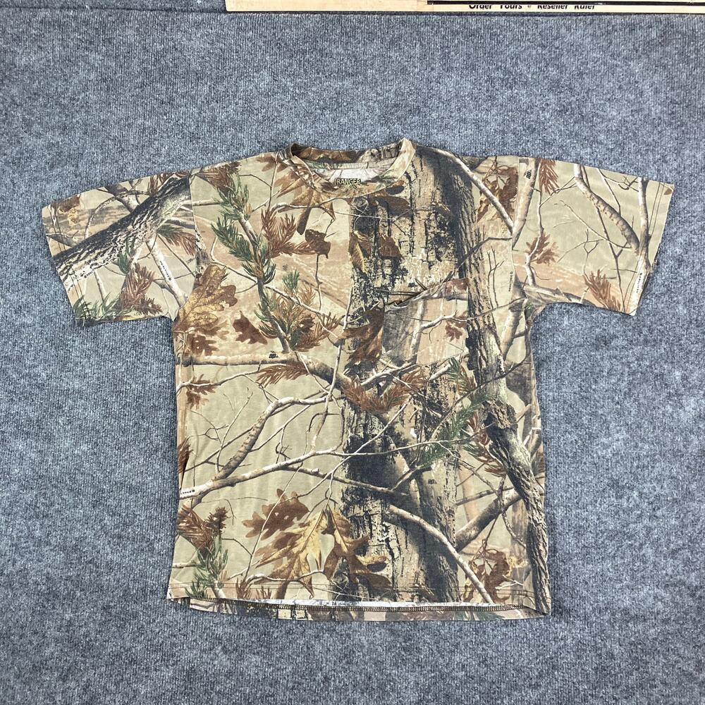 Ranger T-Shirt‎ Mens L Camo Hunting Outdoor Short Sleeve Tee Camouflage Print
